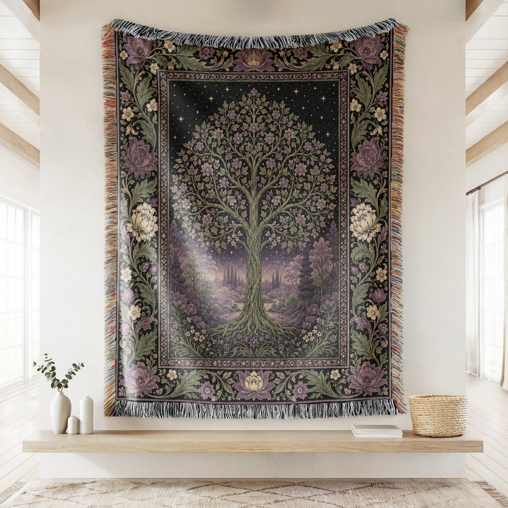 Lilac Starlight Tree Blanket