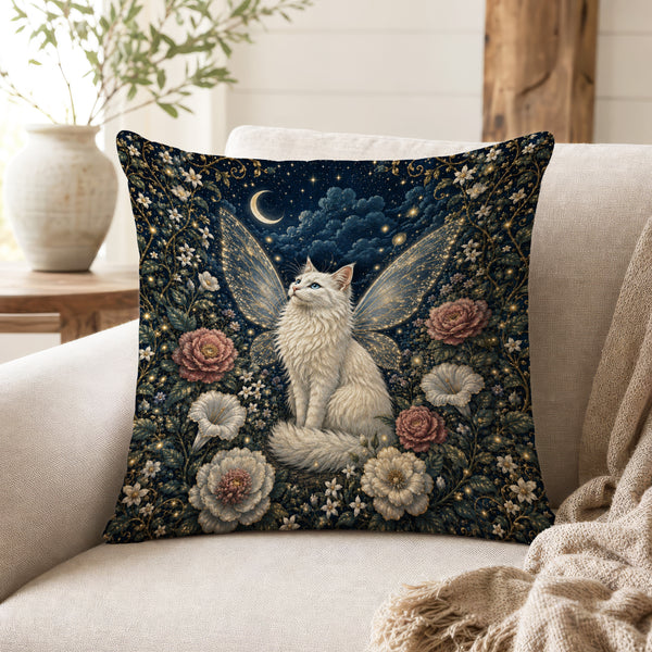 Starlight Familiar – Winged Cat Fairy Pillow