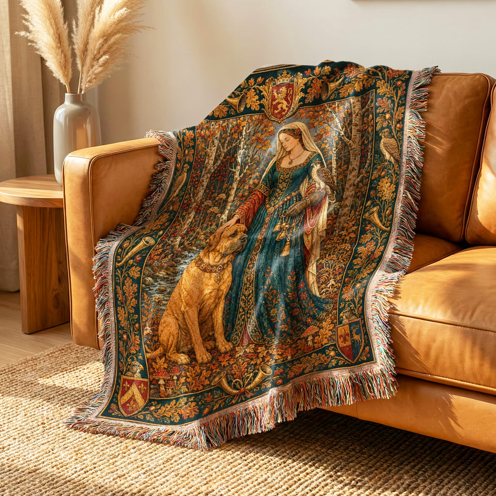 The Lady, Hound & Falcon Blanket