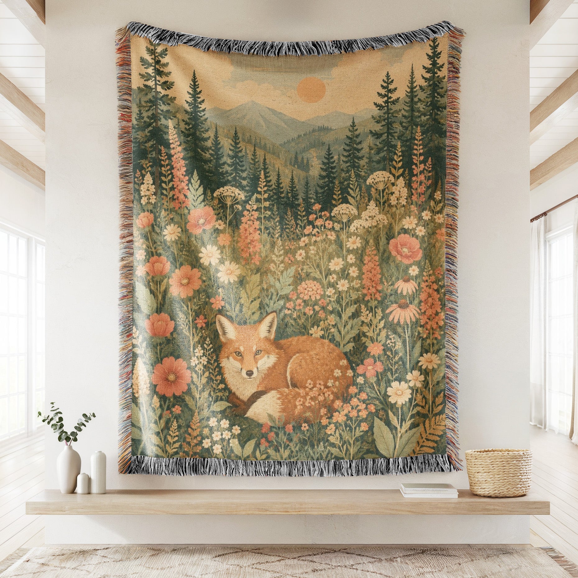 Sunset Meadow Fox Blanket Secondary image