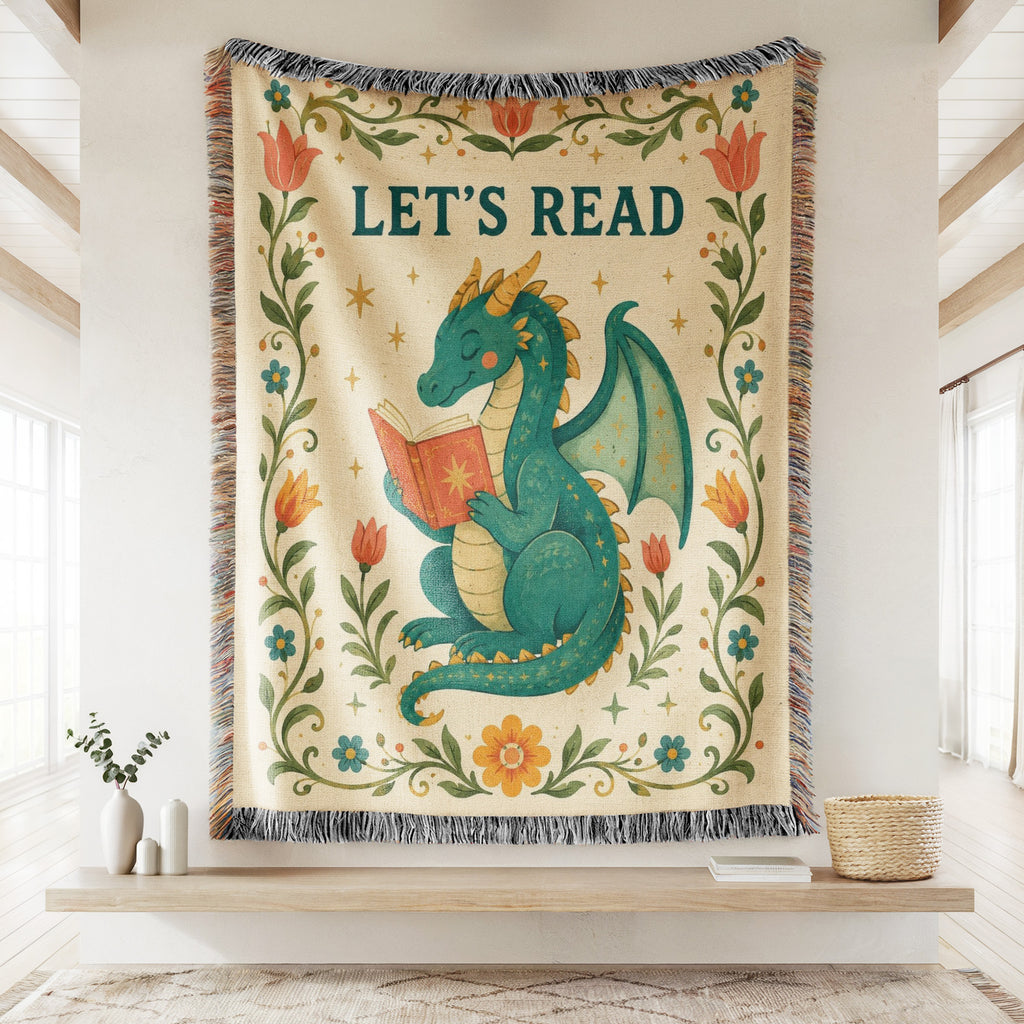 Let's Read Dragon Book Lover Blanket