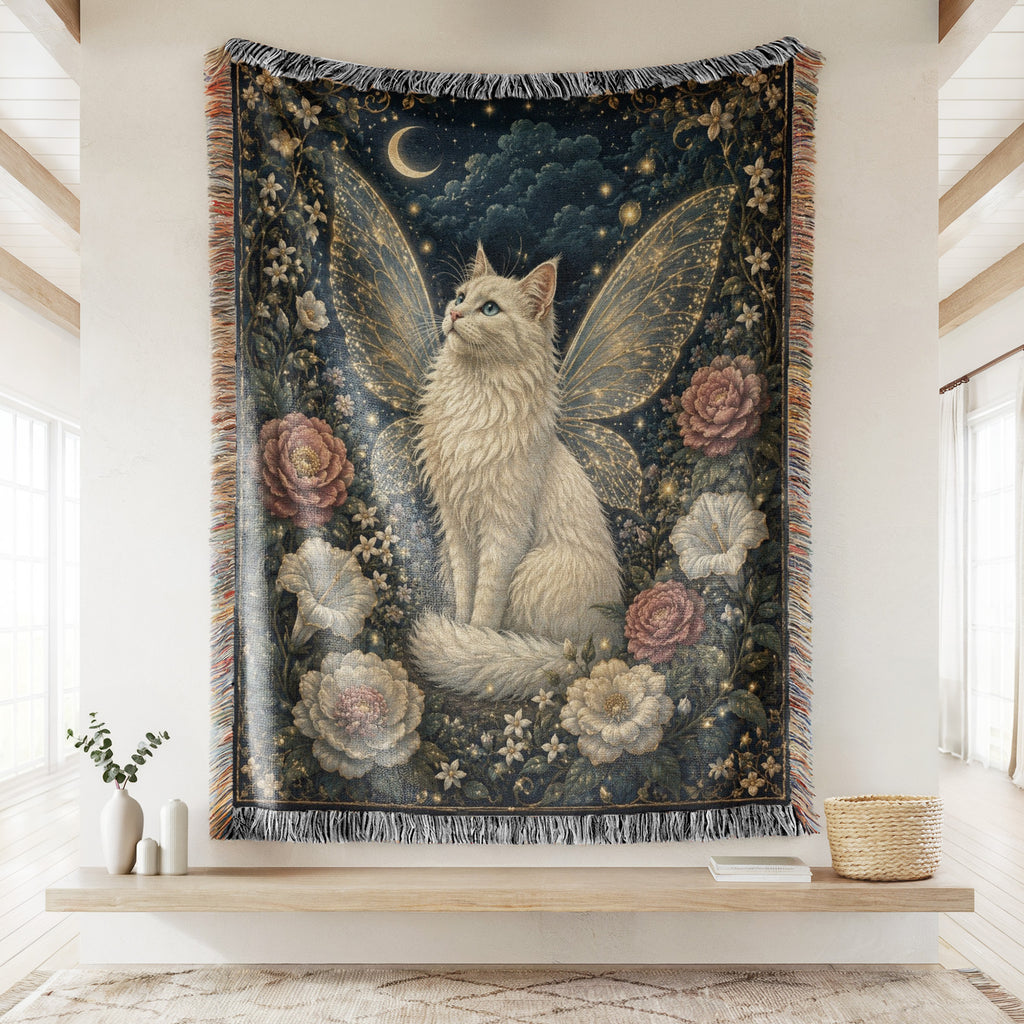 Moonlit Fairy Cat Blanket