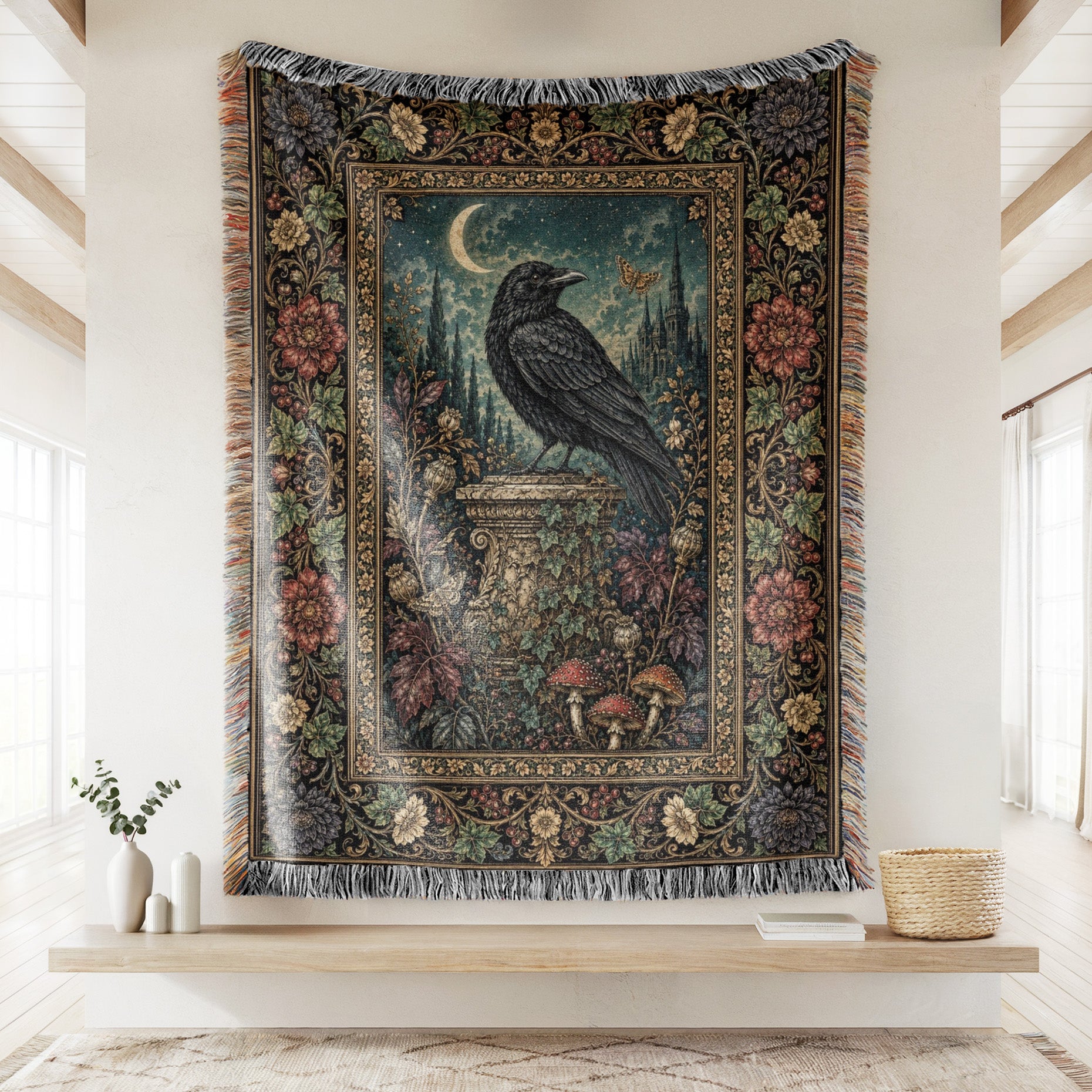 Raven at Moonrise Blanket Secondary image