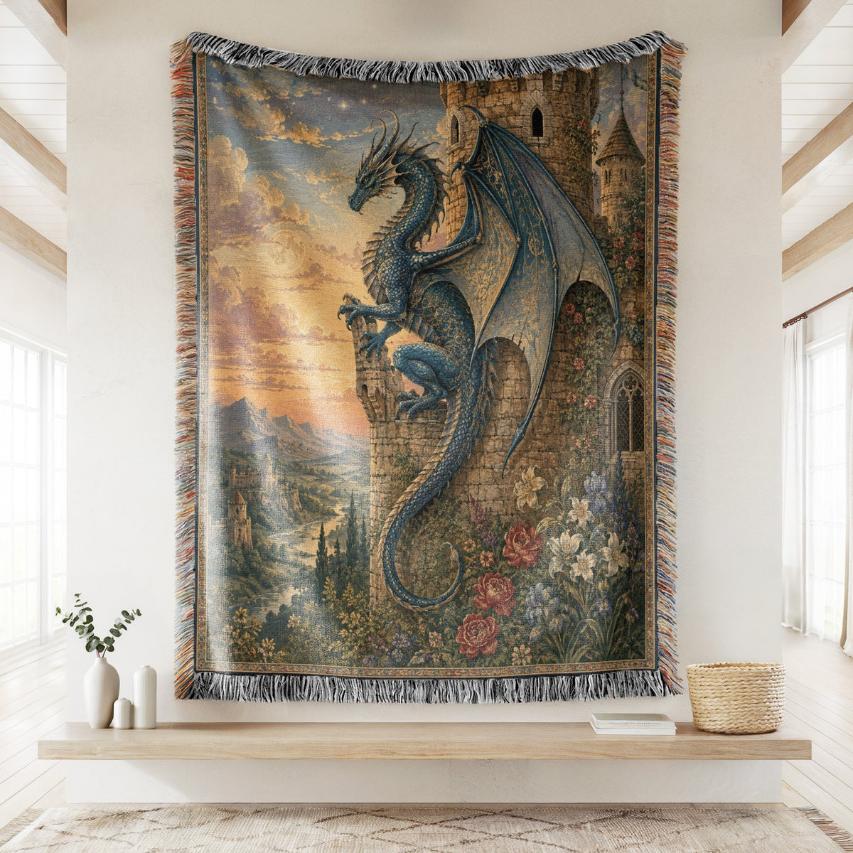 The Dragon of the Rose Tower Blanket