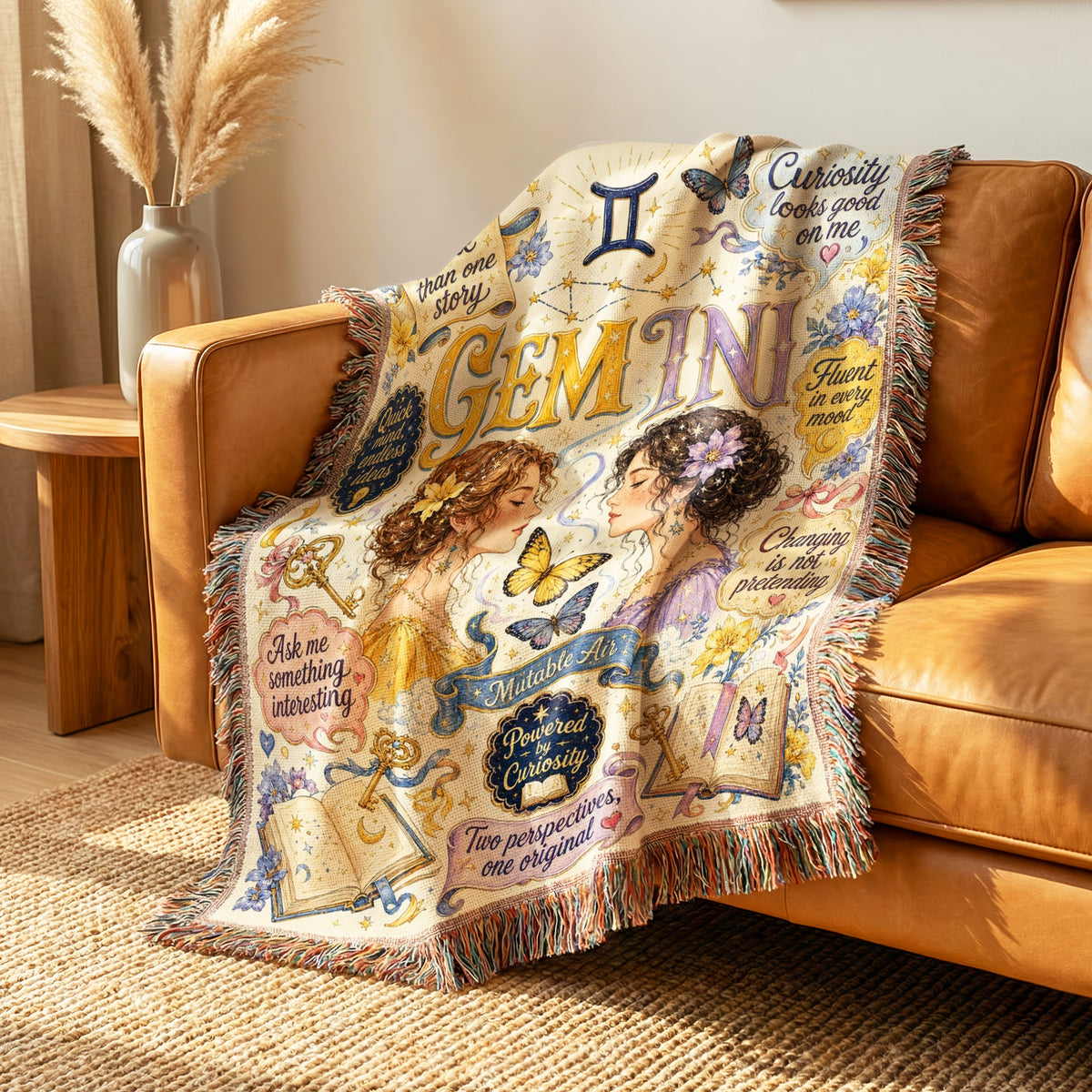 Gemini – Curious Twins Zodiac Blanket