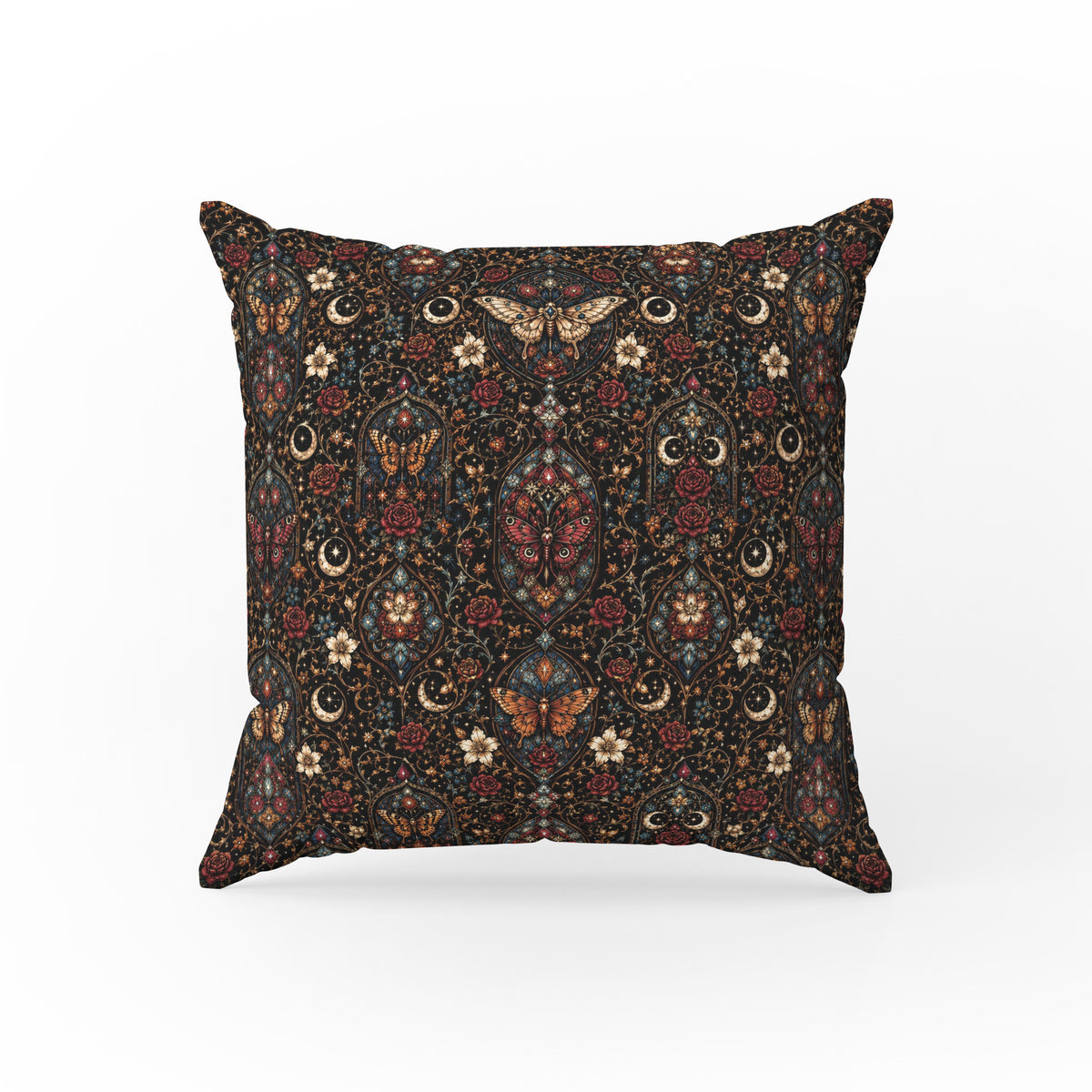 The Stained Glass Moth – Gothic Celestial Pillow