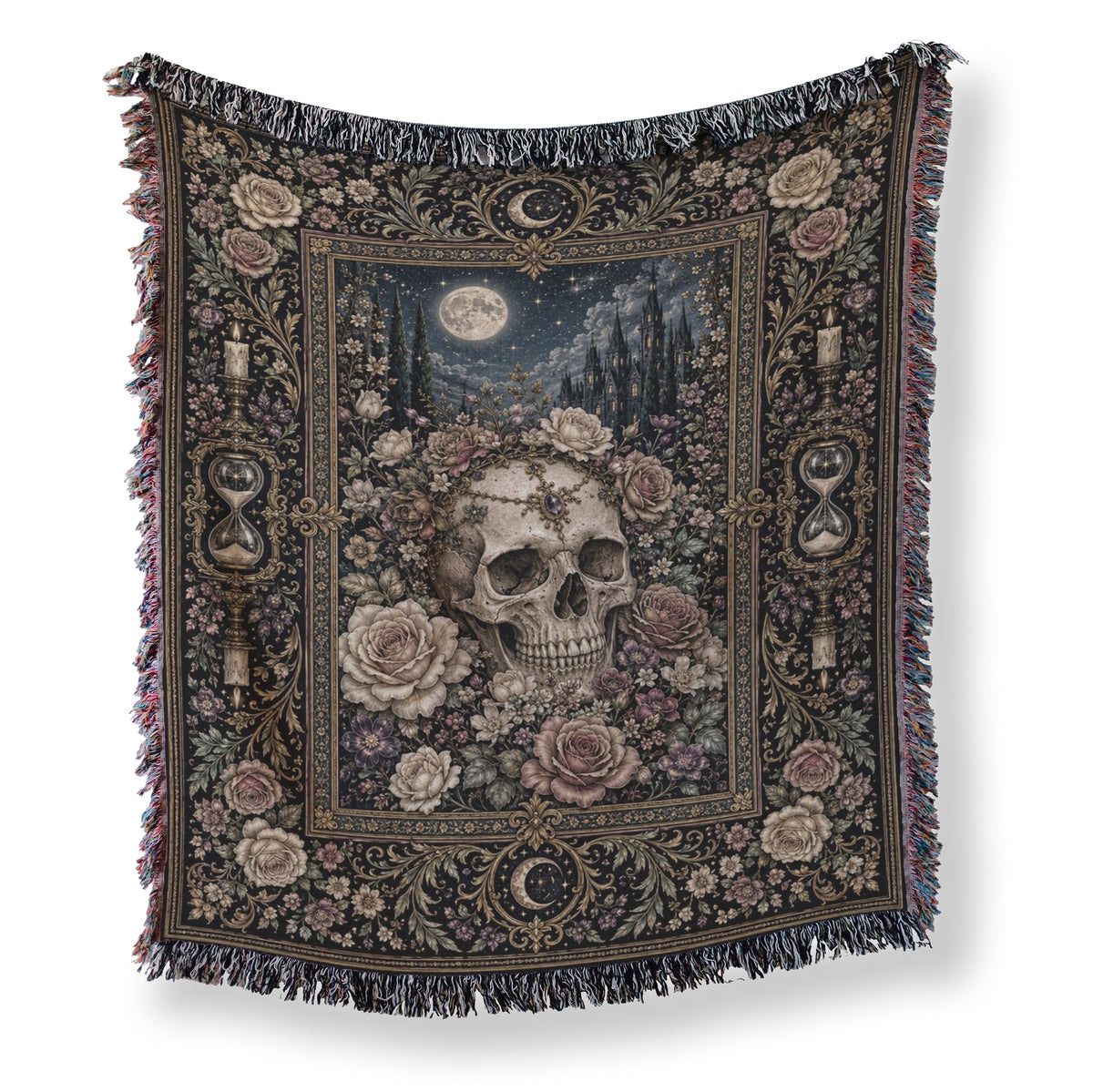 Skull Among the Roses Blanket Main image