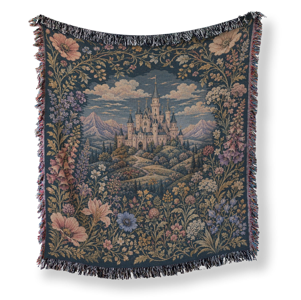 The Midnight Floral Castle Blanket