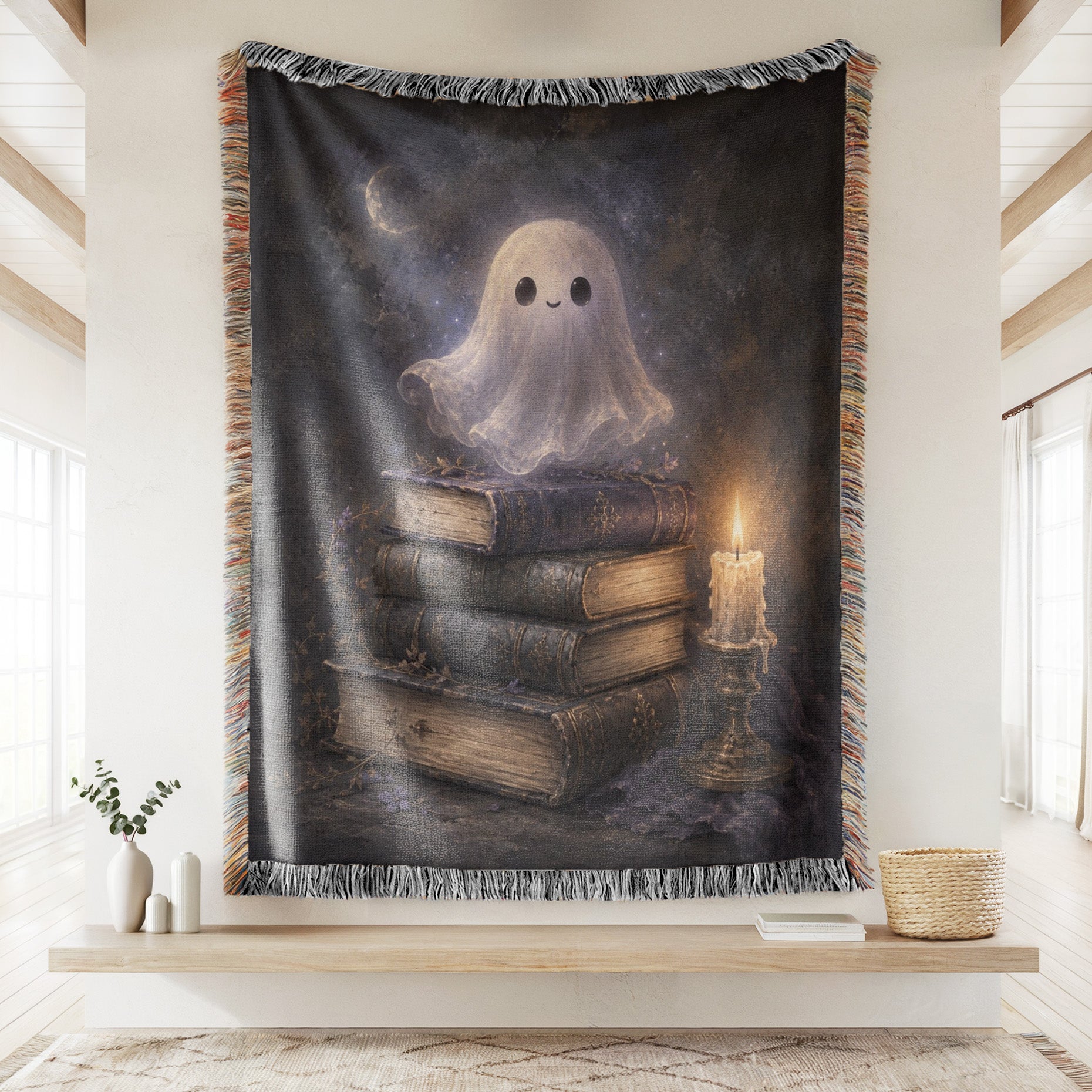 Little Ghost & Candlelight Books Blanket Secondary image
