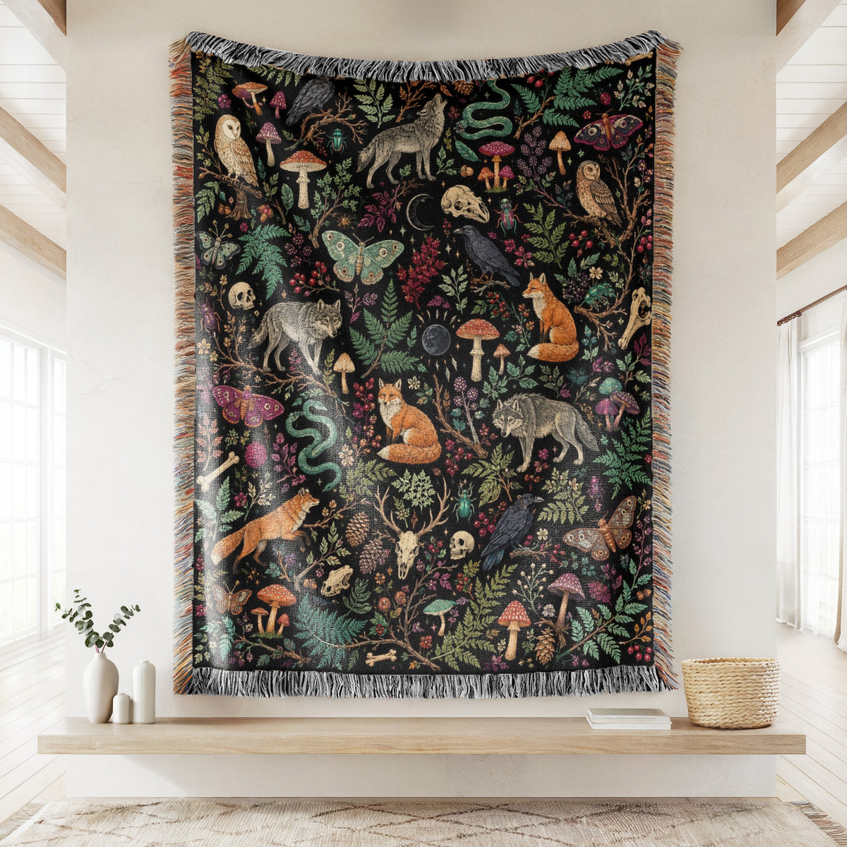 Midnight Woodland Curiosities Blanket