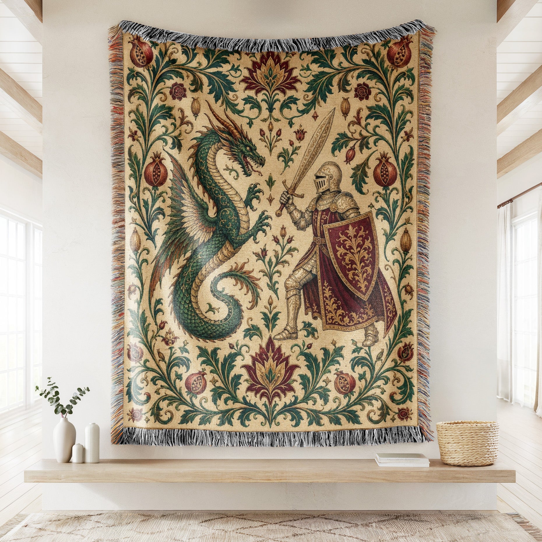 The Pomegranate Knight & Dragon Blanket Secondary image