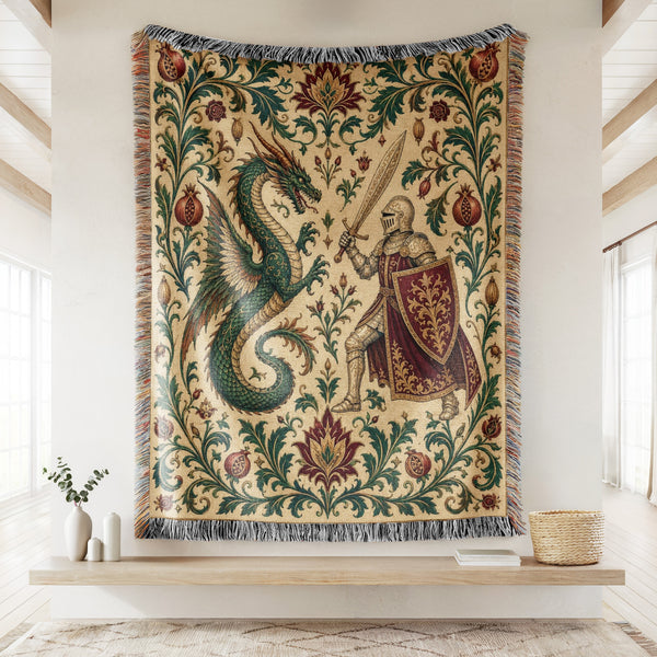 The Pomegranate Knight & Dragon Blanket