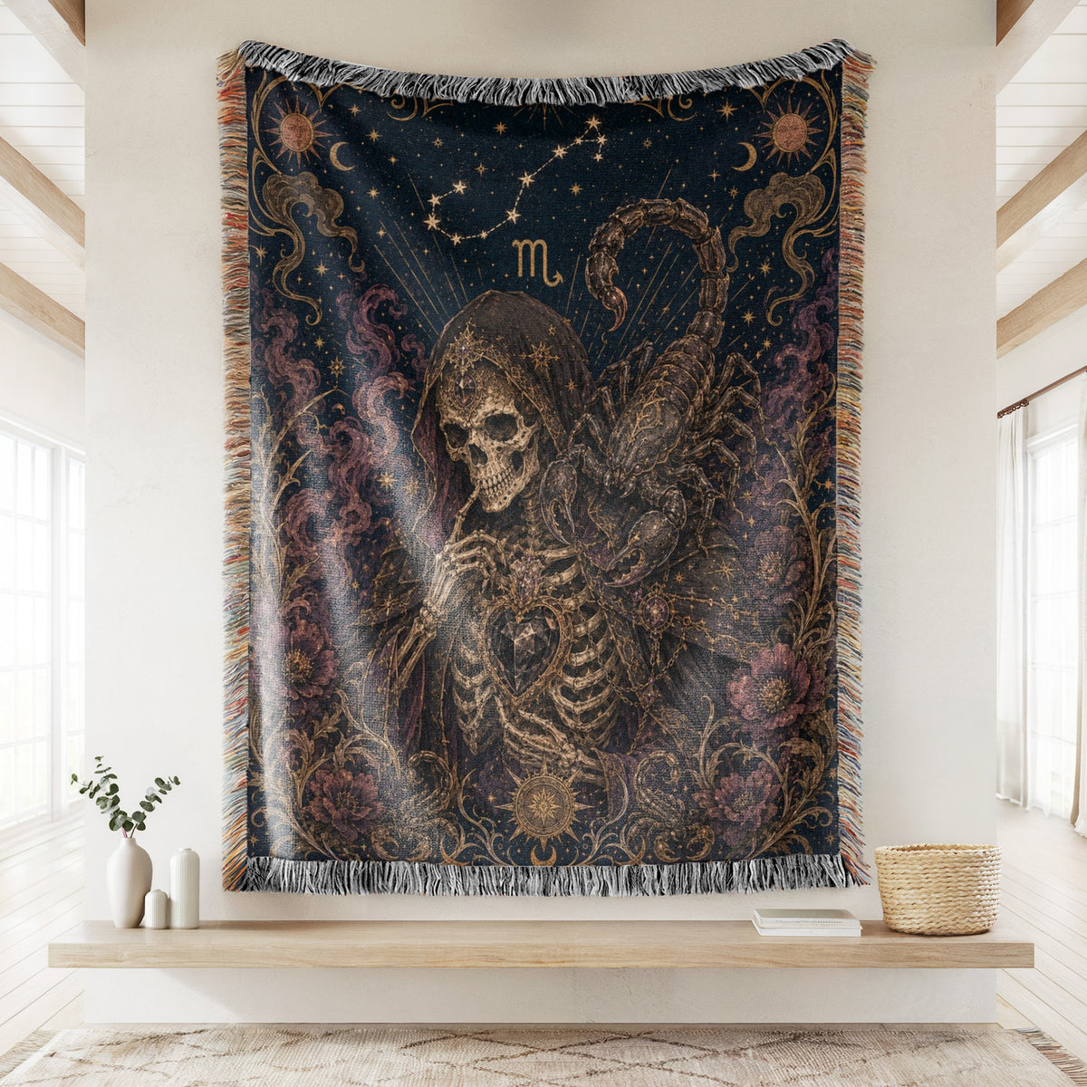 Scorpio Jeweled Scorpion – Gothic Zodiac Blanket