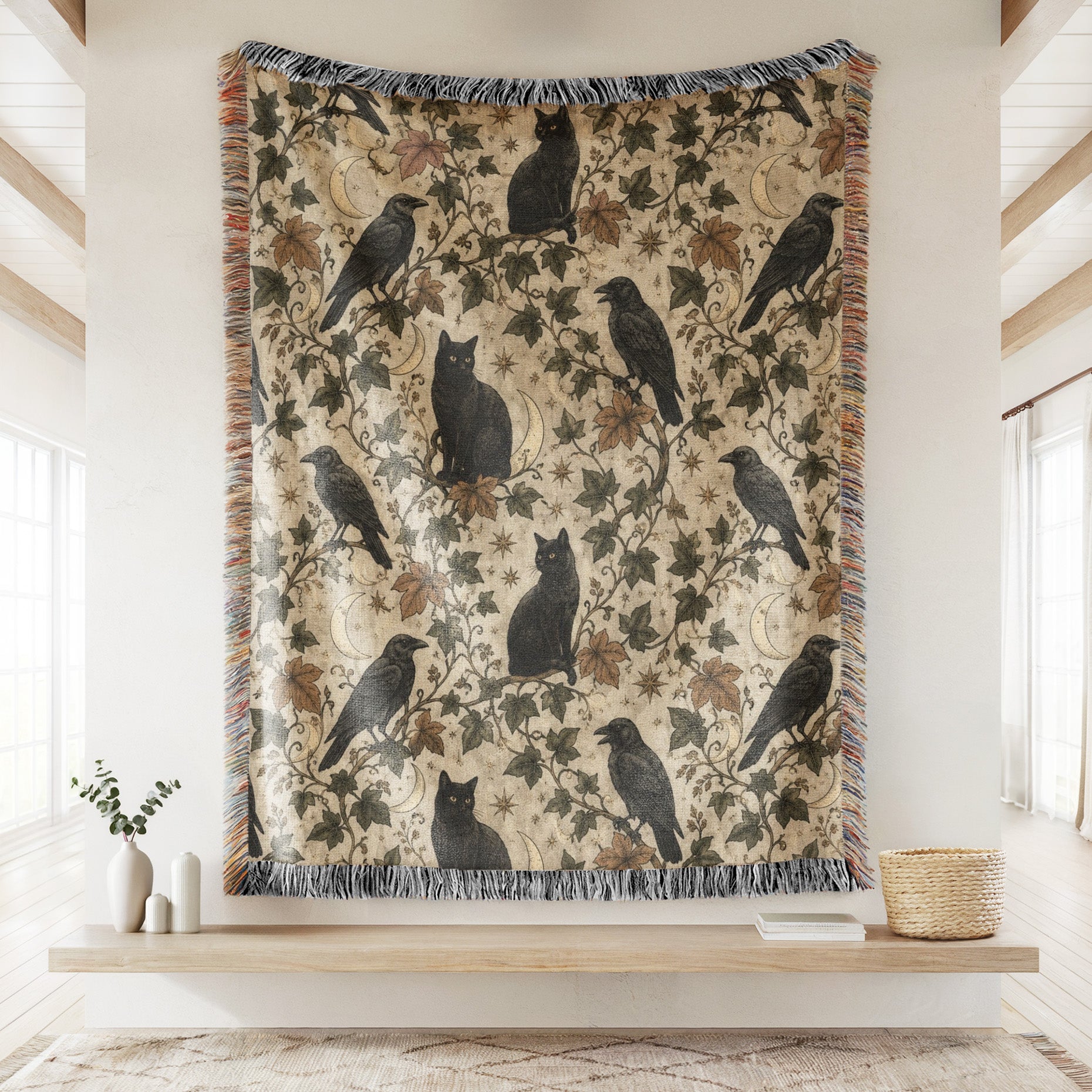 Black Cats & Ravens Celestial Blanket Secondary image