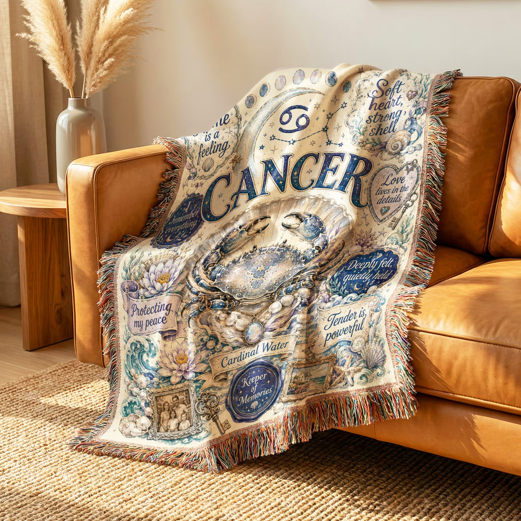 Cancer – Moonlit Sanctuary Zodiac Blanket