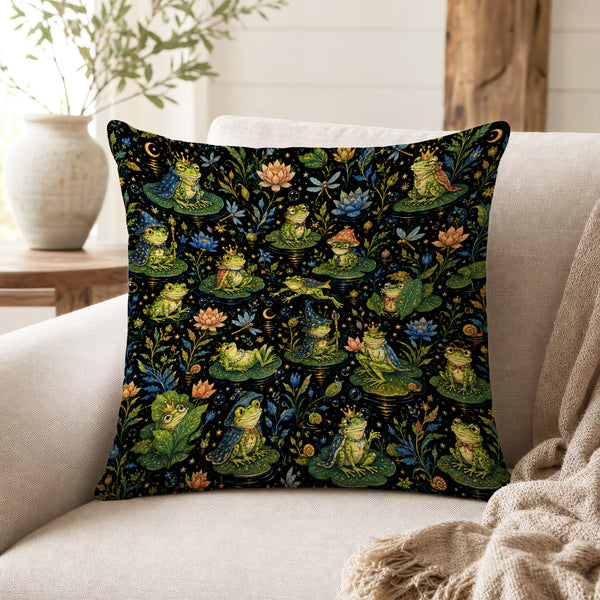 The Frog Court – Whimsical Pond Pillow