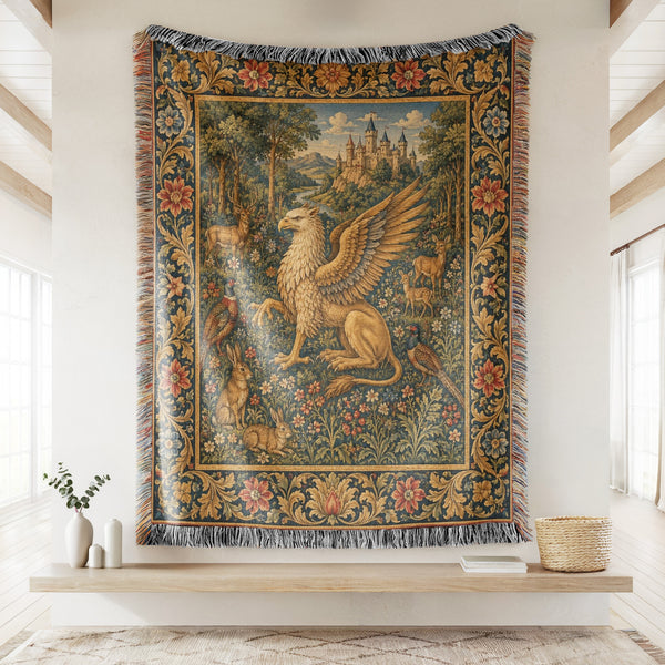 The Golden Griffin Garden Blanket