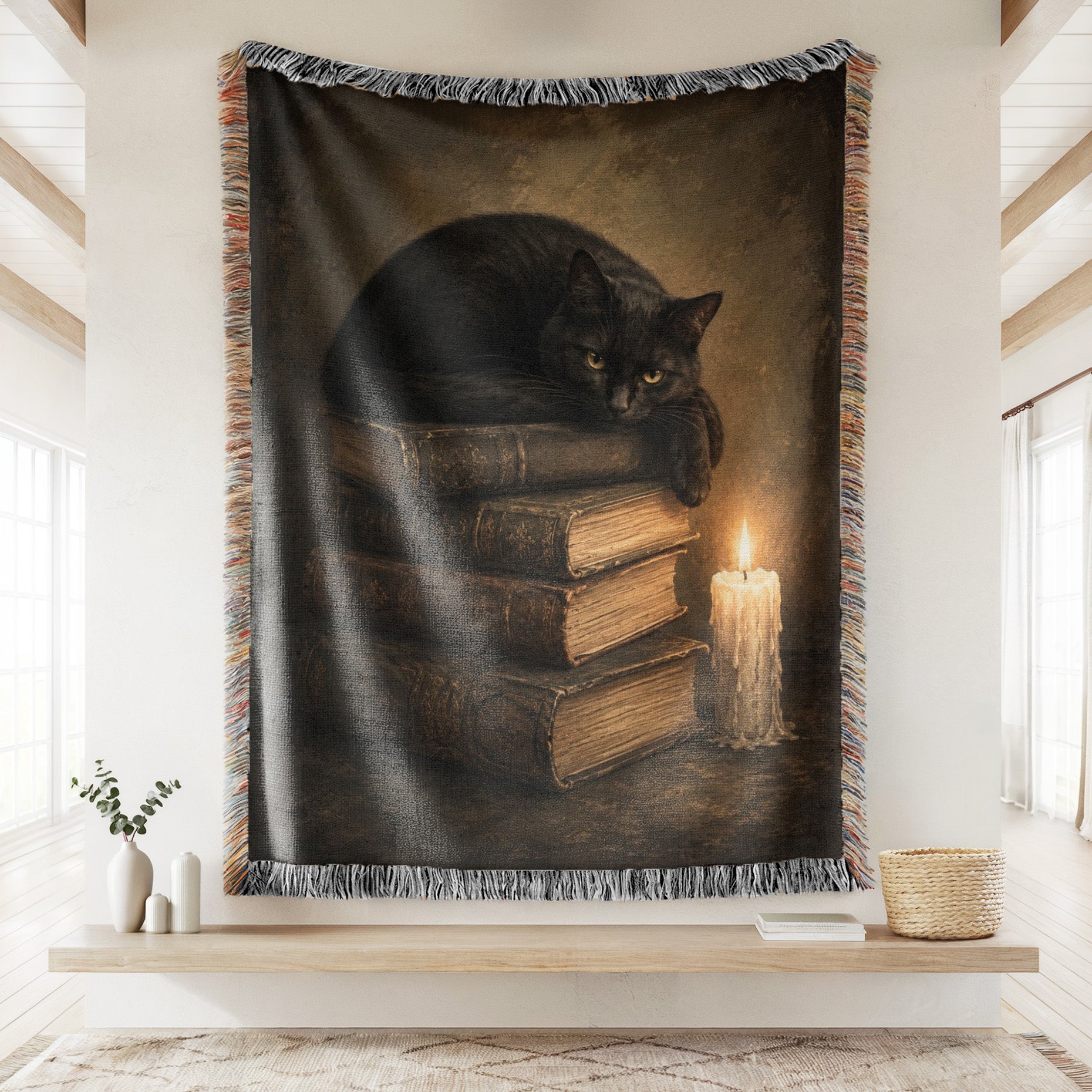 Black Cat & Candlelight Books Blanket Secondary image
