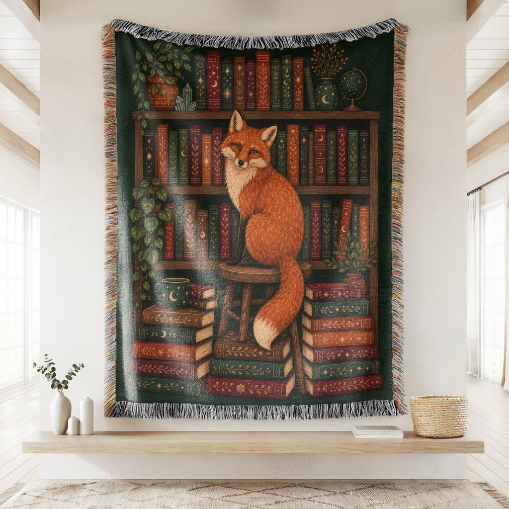 The Fox's Midnight Library Blanket