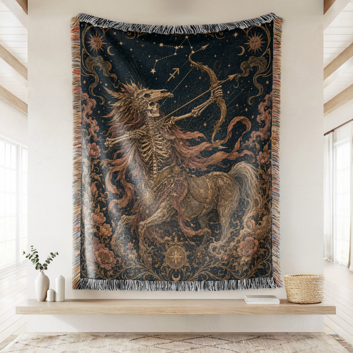 Sagittarius Bone Archer – Gothic Zodiac Blanket