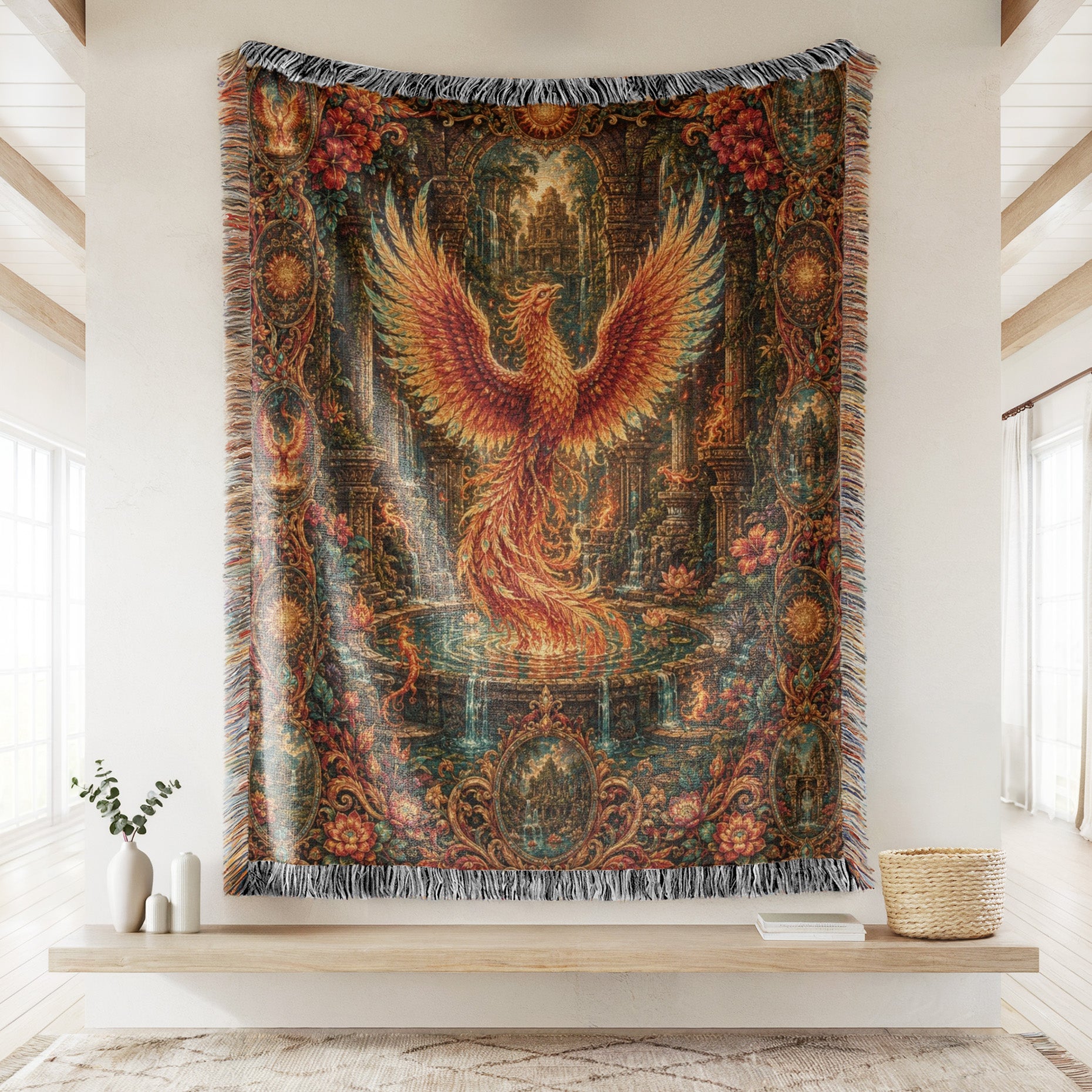 Phoenix of the Enchanted Ruins Blanket Secondary image