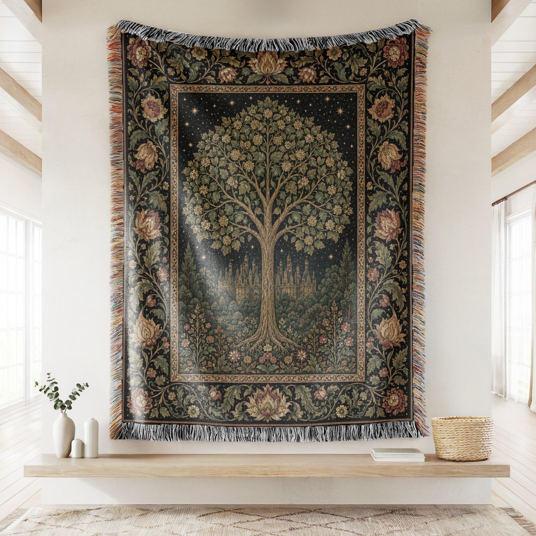 The Moonlit Palace Tree Blanket Secondary image
