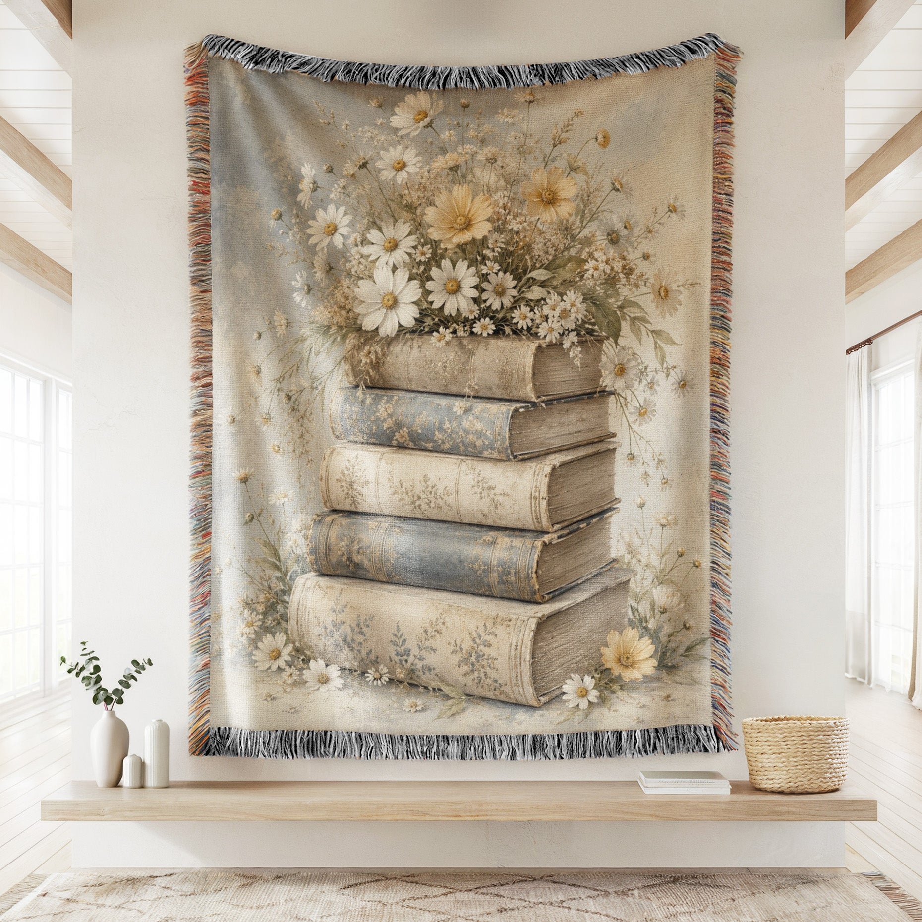 Daisy & Vintage Books Blanket Secondary image