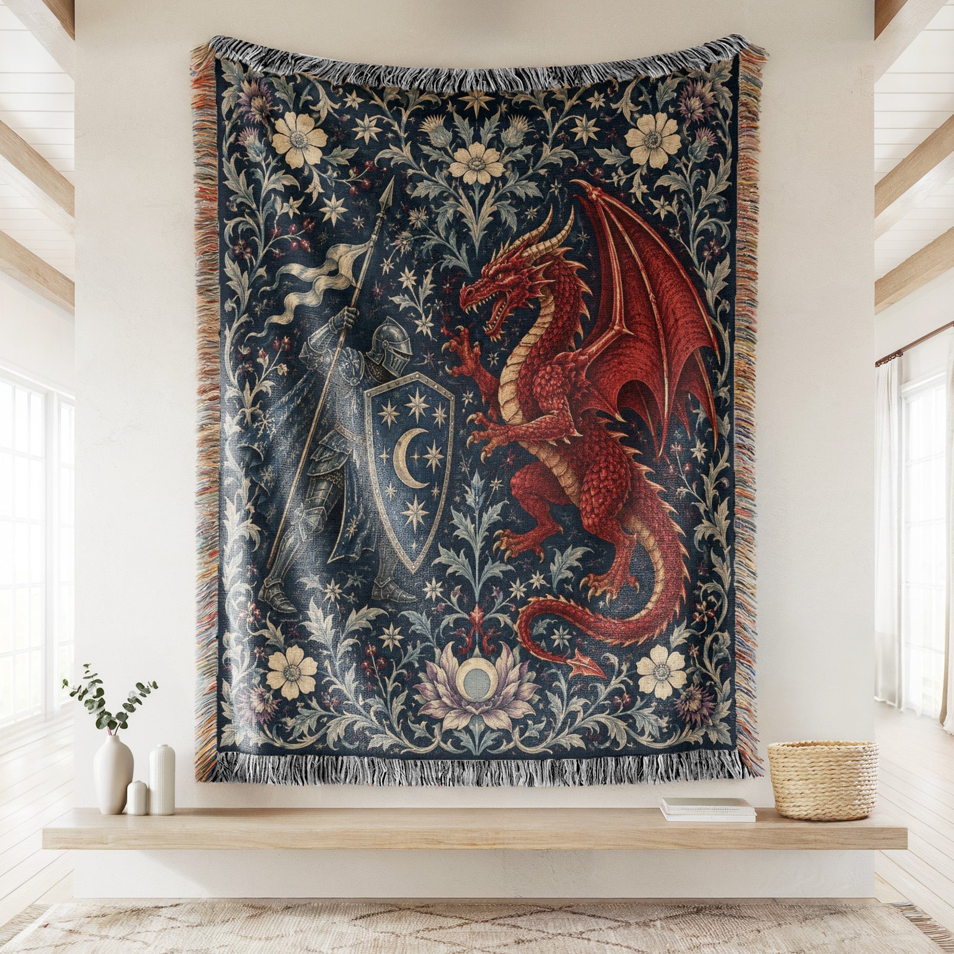 The Crimson Moon Dragon Duel Blanket Secondary image