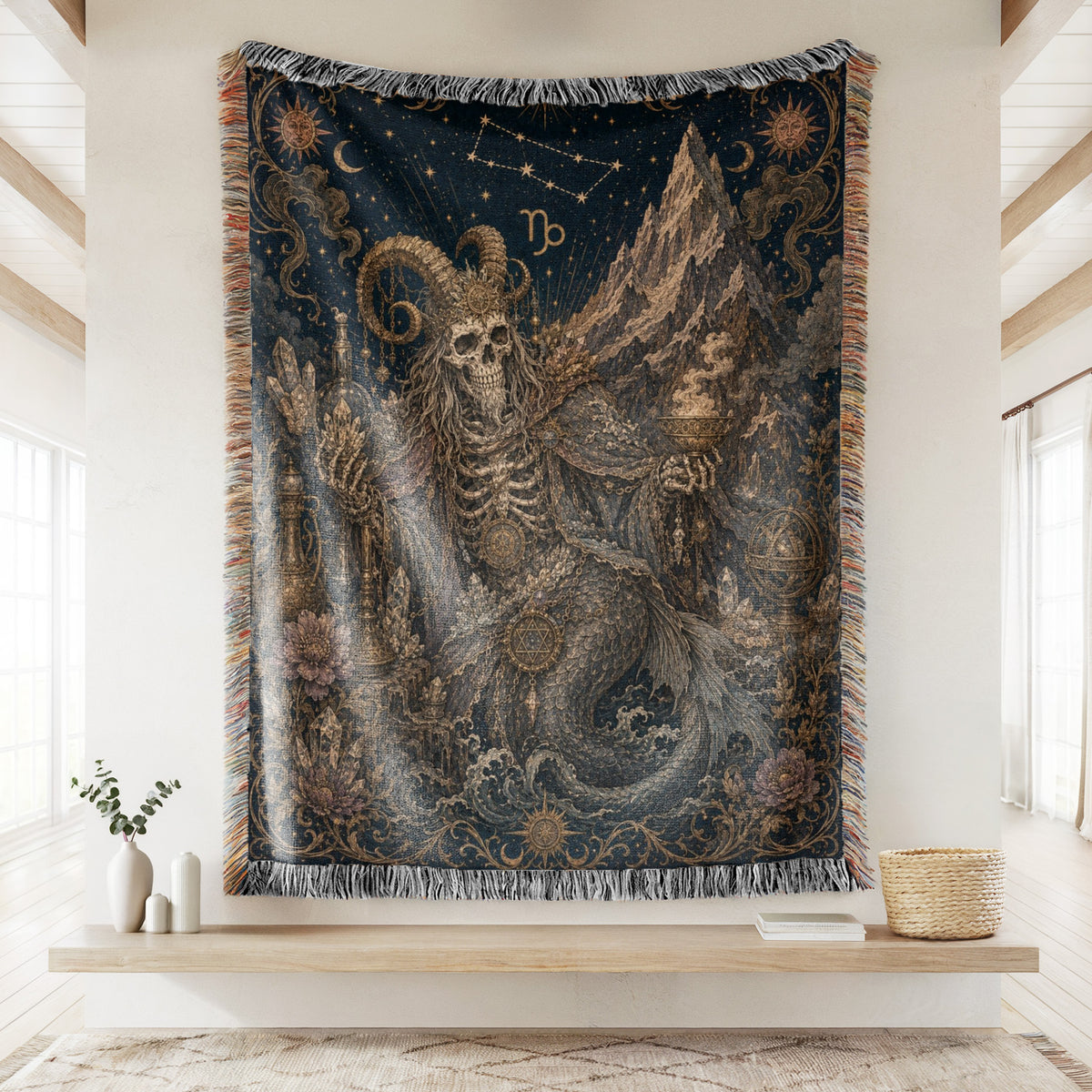 Capricorn Sea-Goat Alchemist – Gothic Zodiac Blanket