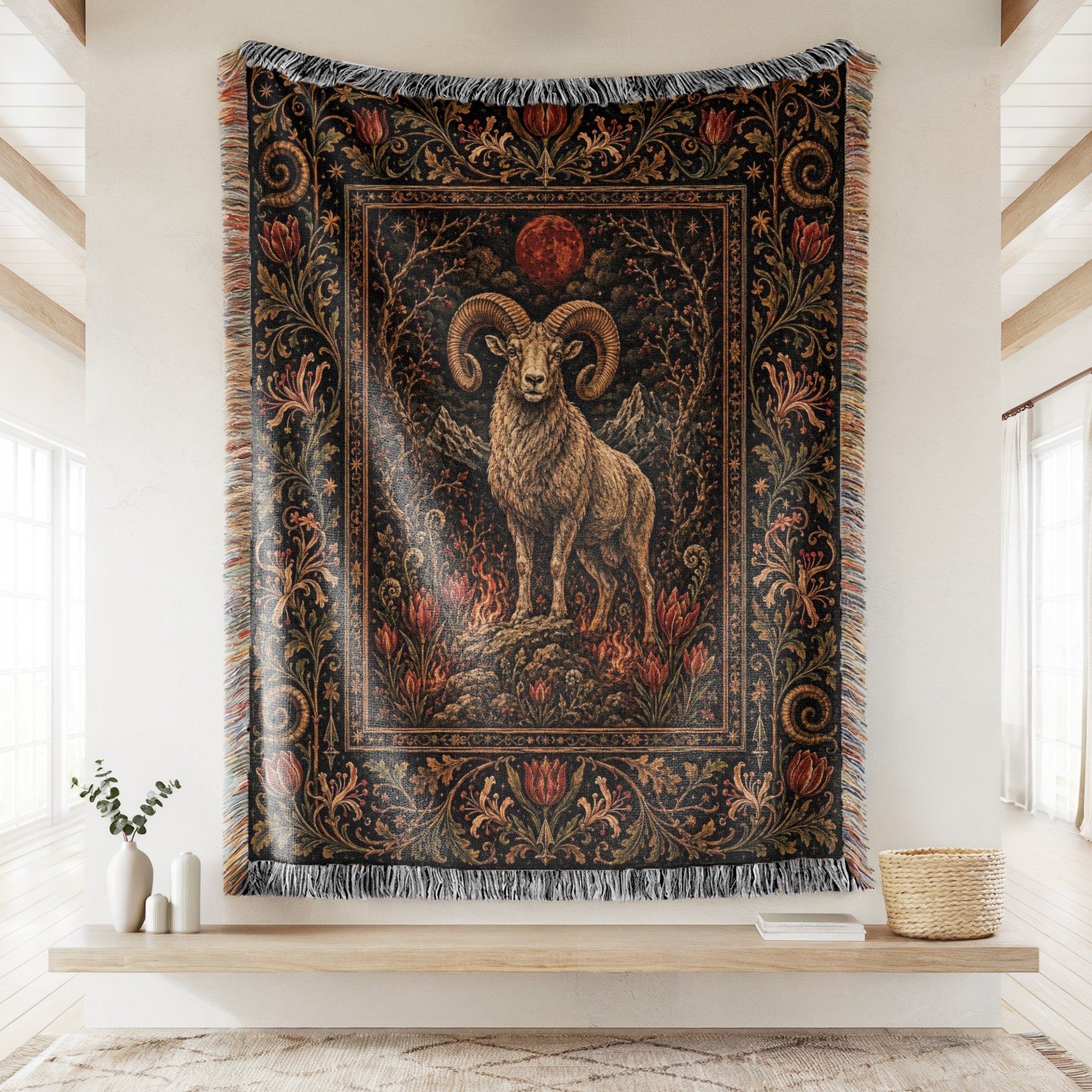 Aries Ember Ram Zodiac Blanket Secondary image