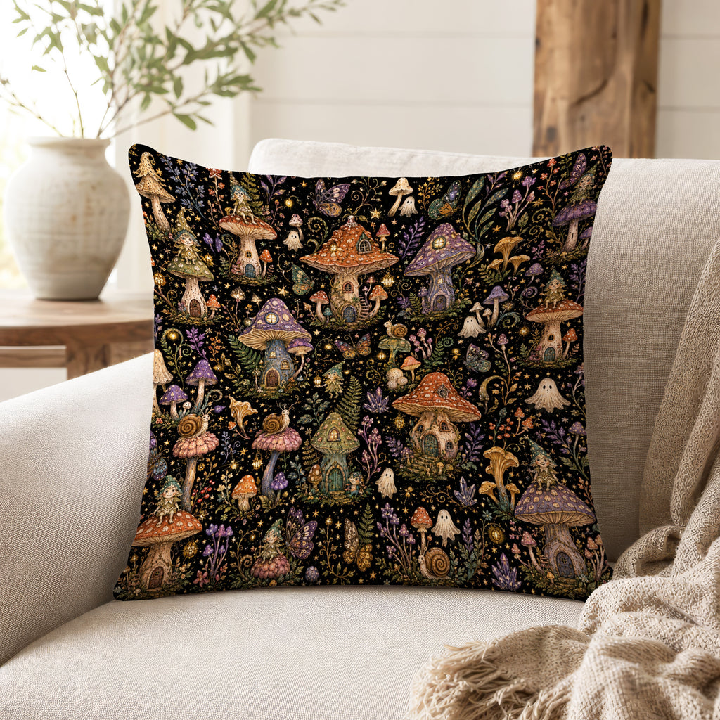 The Mushroom Village – Fairy House Pillow