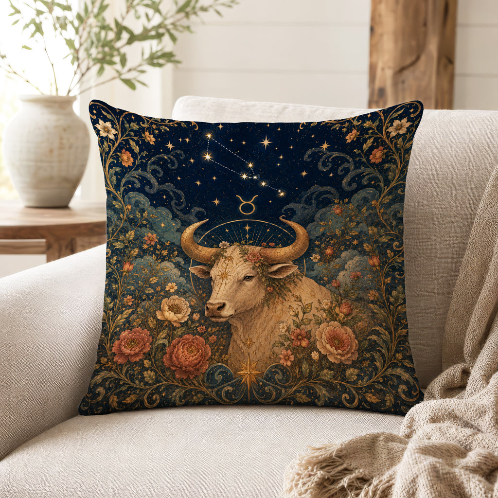 The Celestial Bull – Taurus Zodiac Pillow