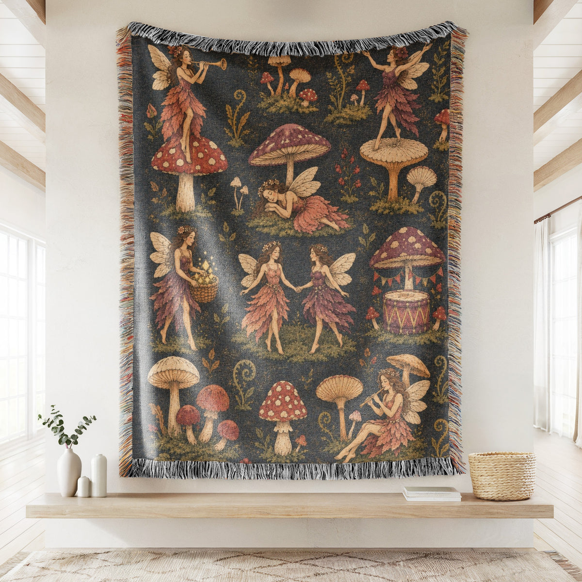 Mushroom Meadow Fairies Blanket