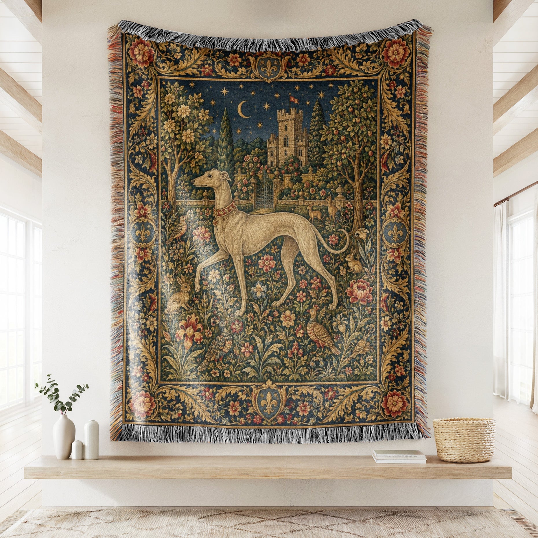 The Moonlit Hound Garden Blanket Secondary image