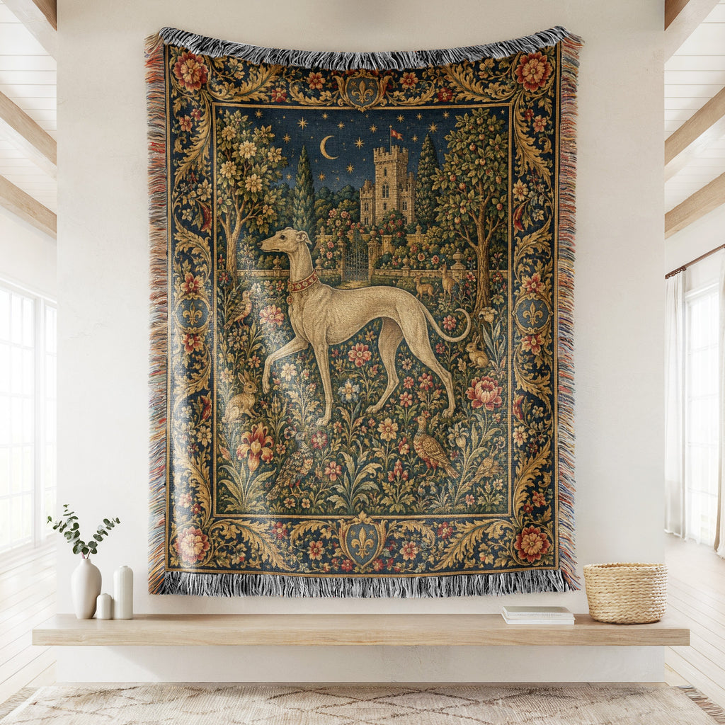 The Moonlit Hound Garden Blanket