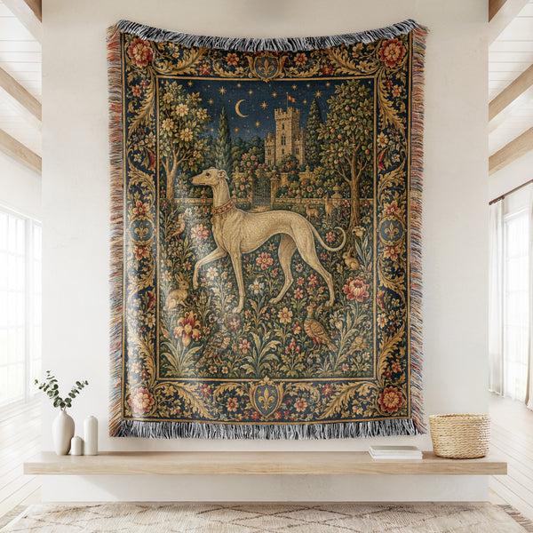 The Moonlit Hound Garden Blanket