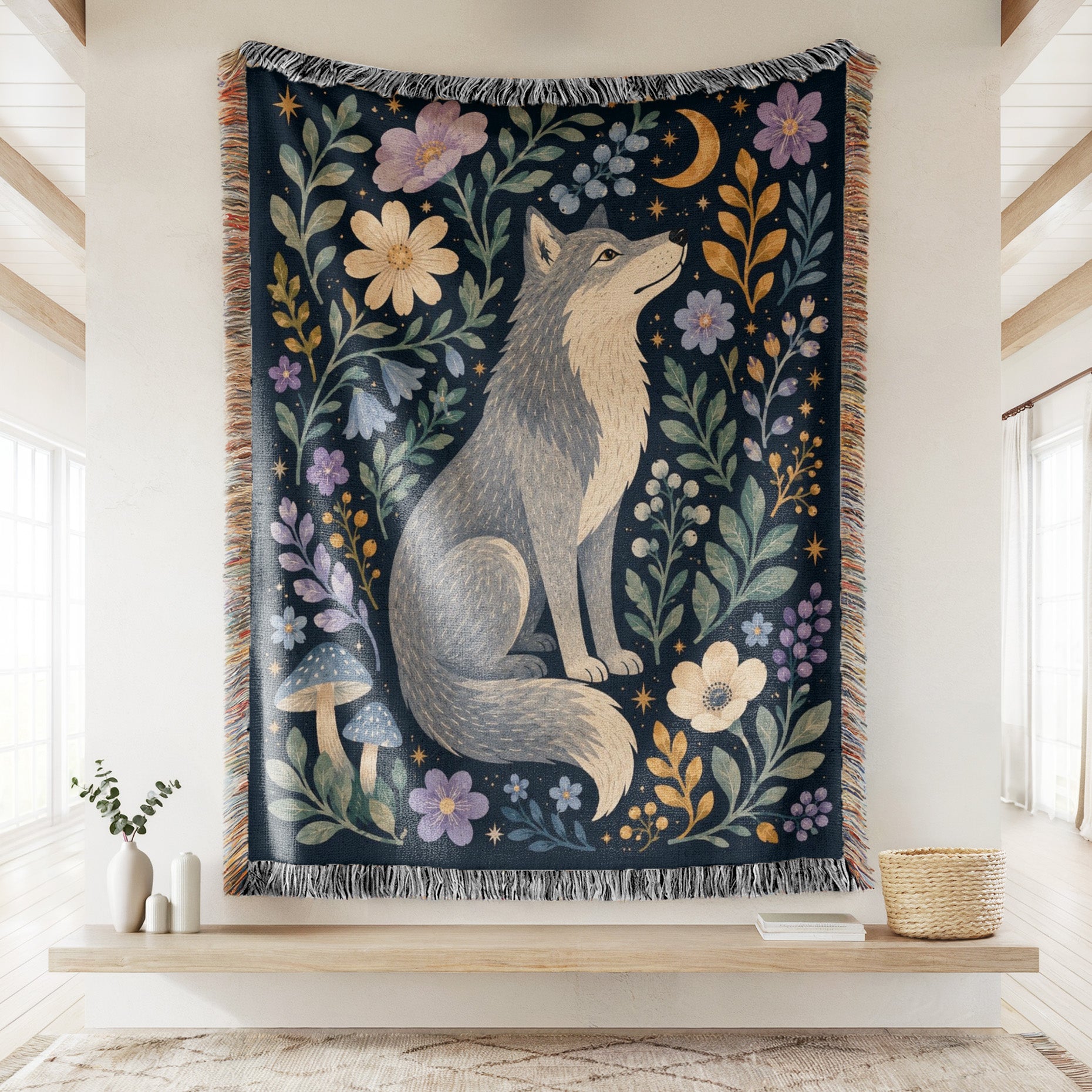 Moon Garden Wolf Blanket Secondary image