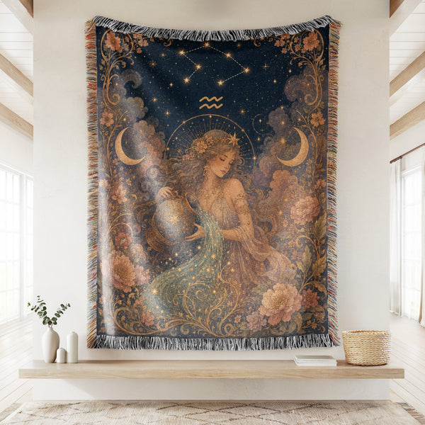 Aquarius Celestial Water Bearer Blanket