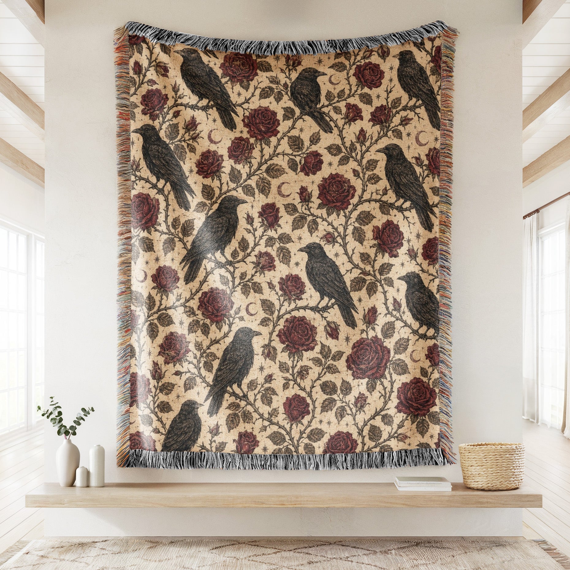 Ravens & Crimson Roses Blanket Secondary image