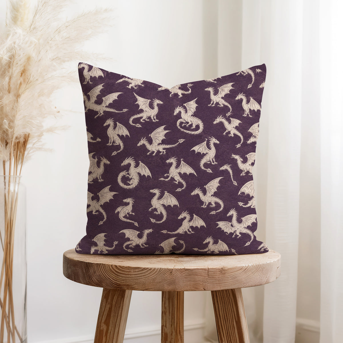 Little Dragons – Plum Fantasy Pillow