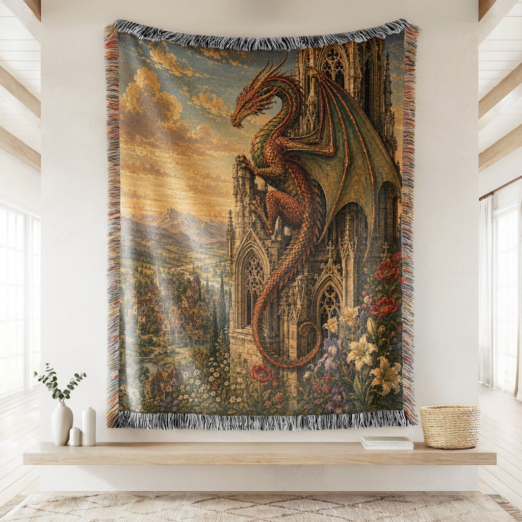 The Dragon of the Gothic Spire Blanket