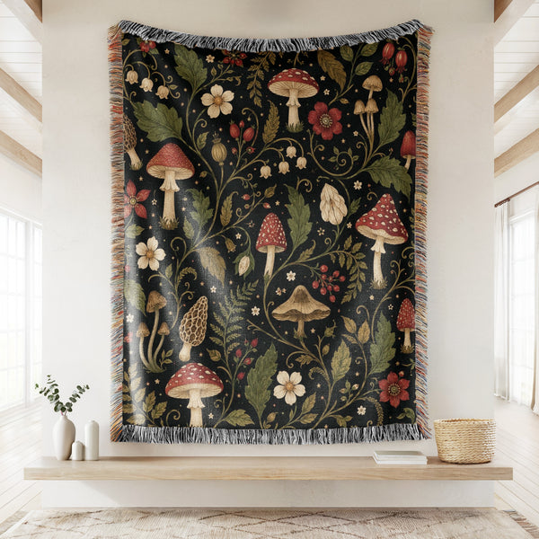 Nightshade Mushroom Garden Blanket
