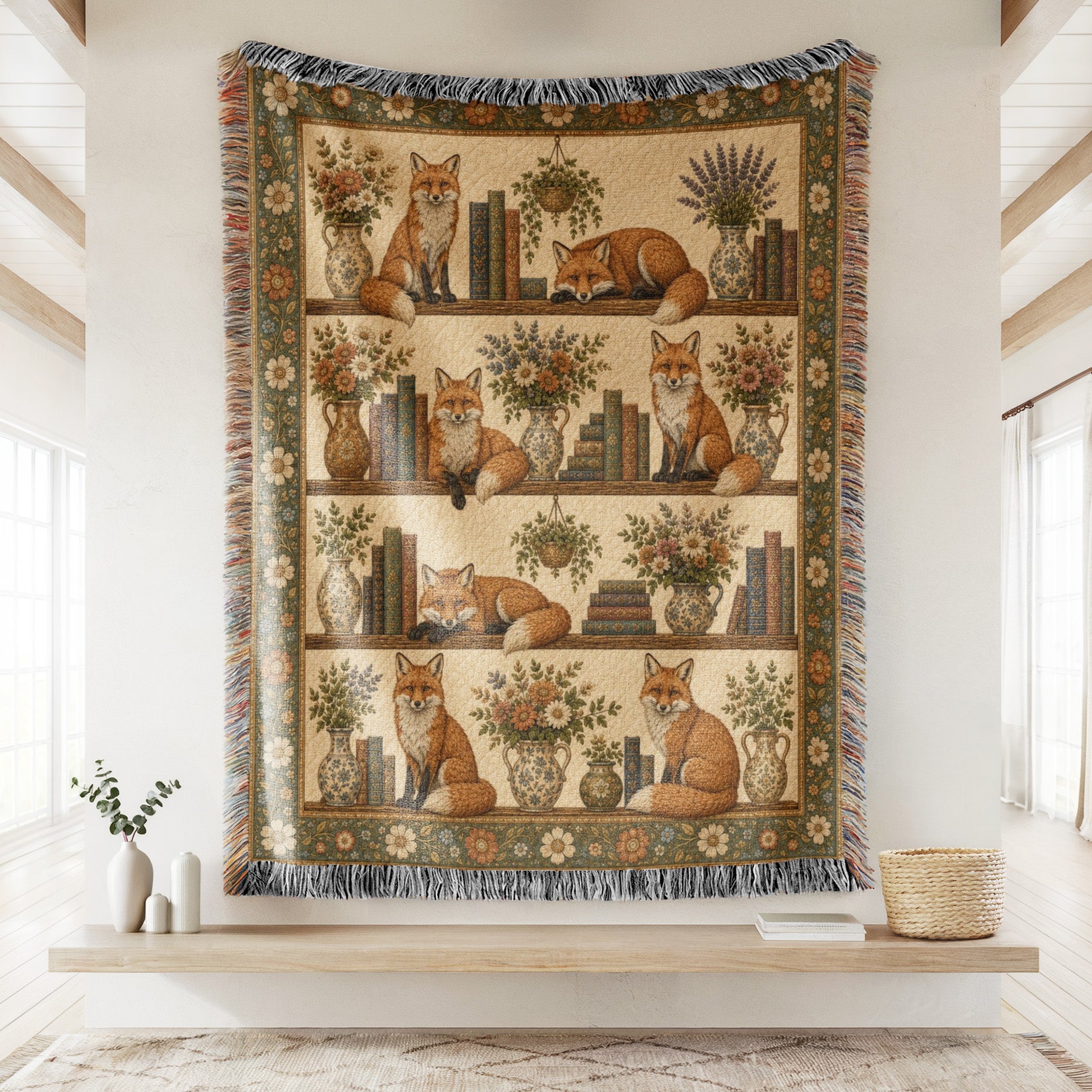 Woodland Fox Bookshelf Blanket Secondary image
