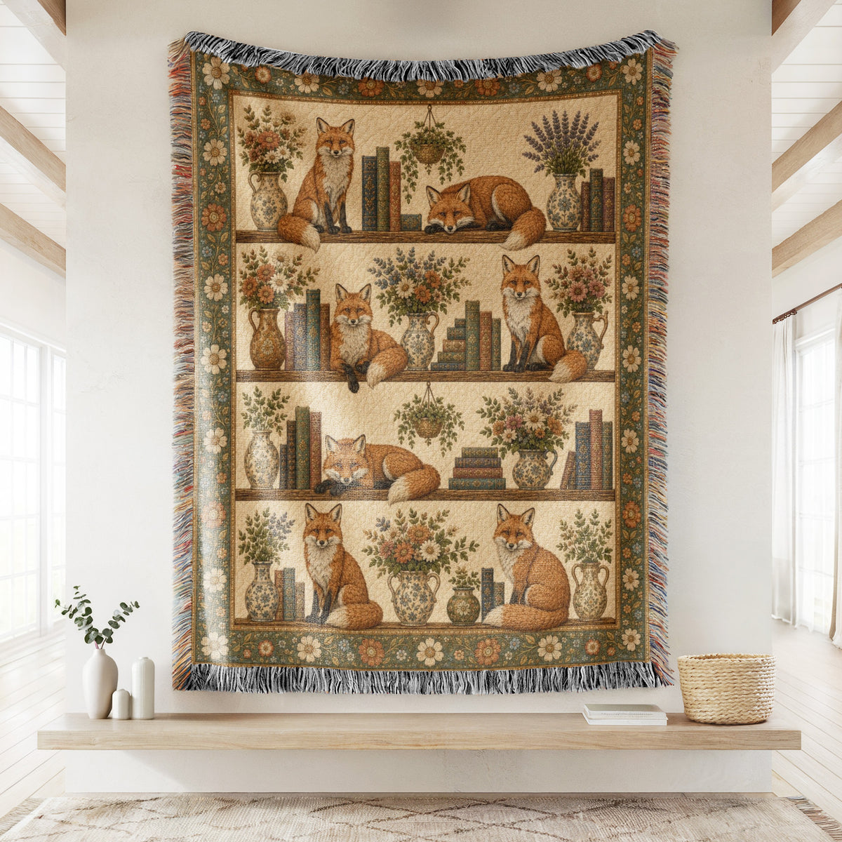 Woodland Fox Bookshelf Blanket
