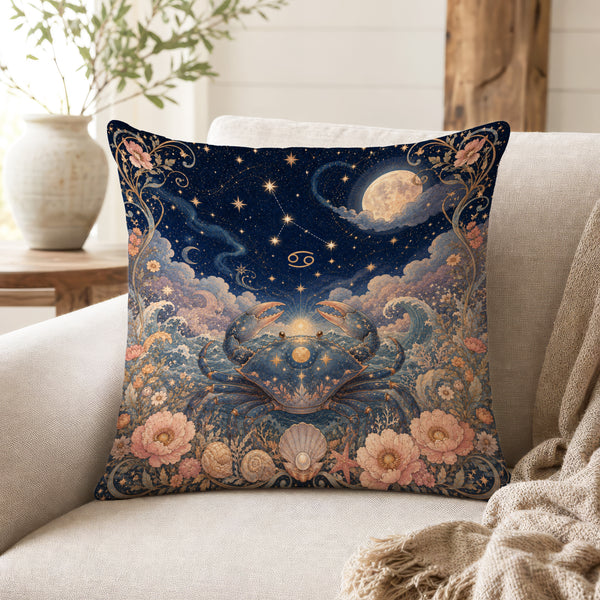 The Moon Crab – Cancer Zodiac Pillow