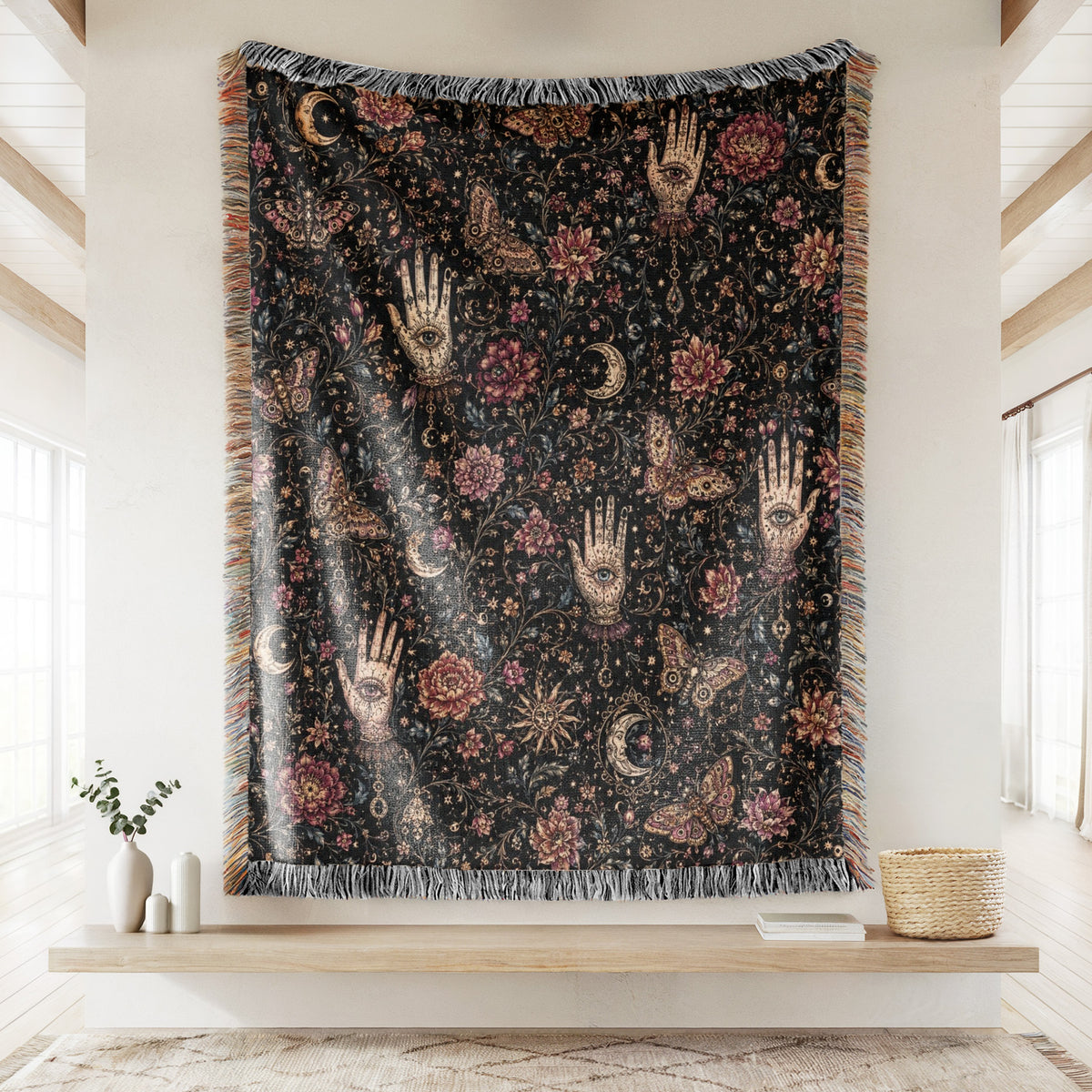 Palmistry Moon Garden Blanket