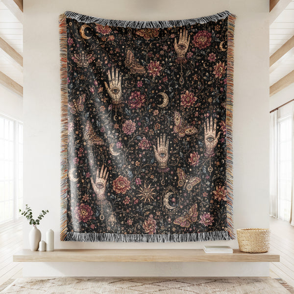 Palmistry Moon Garden Blanket