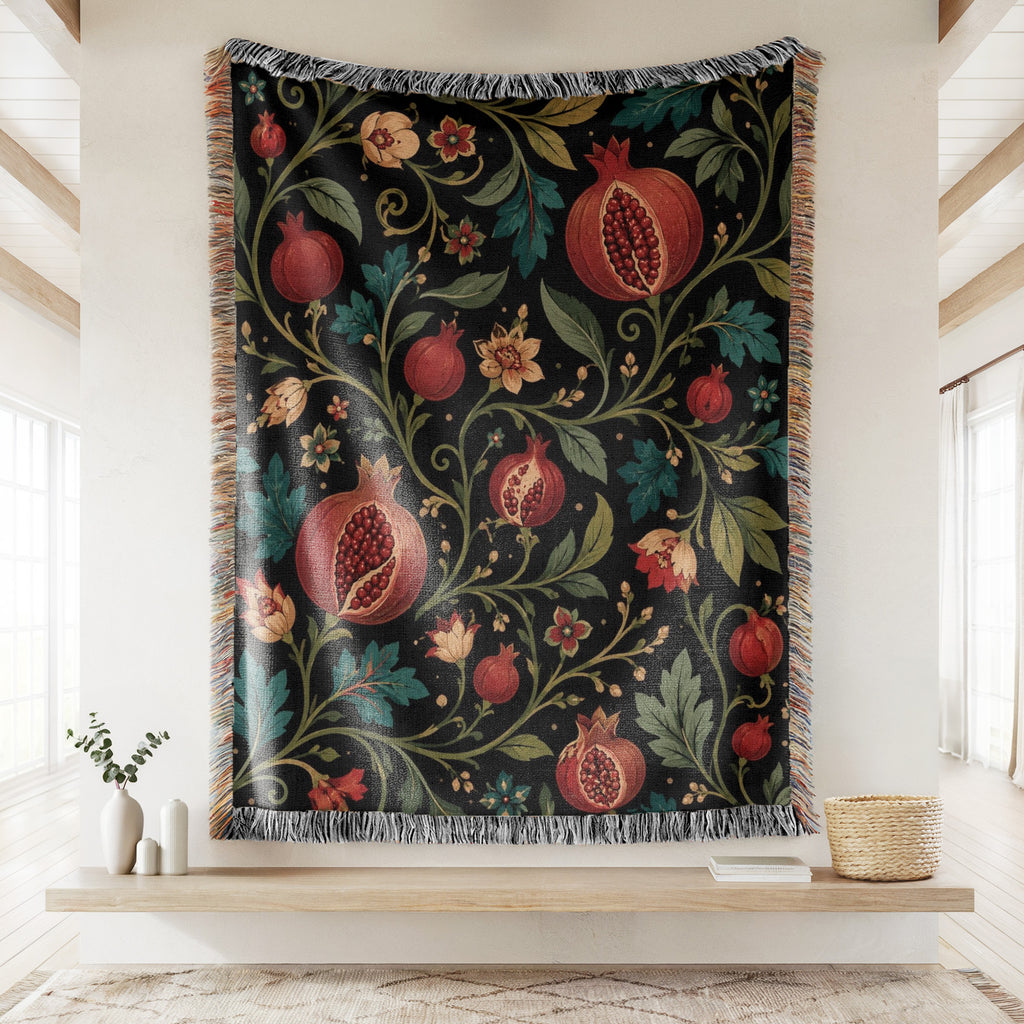 Pomegranate Night Garden Blanket