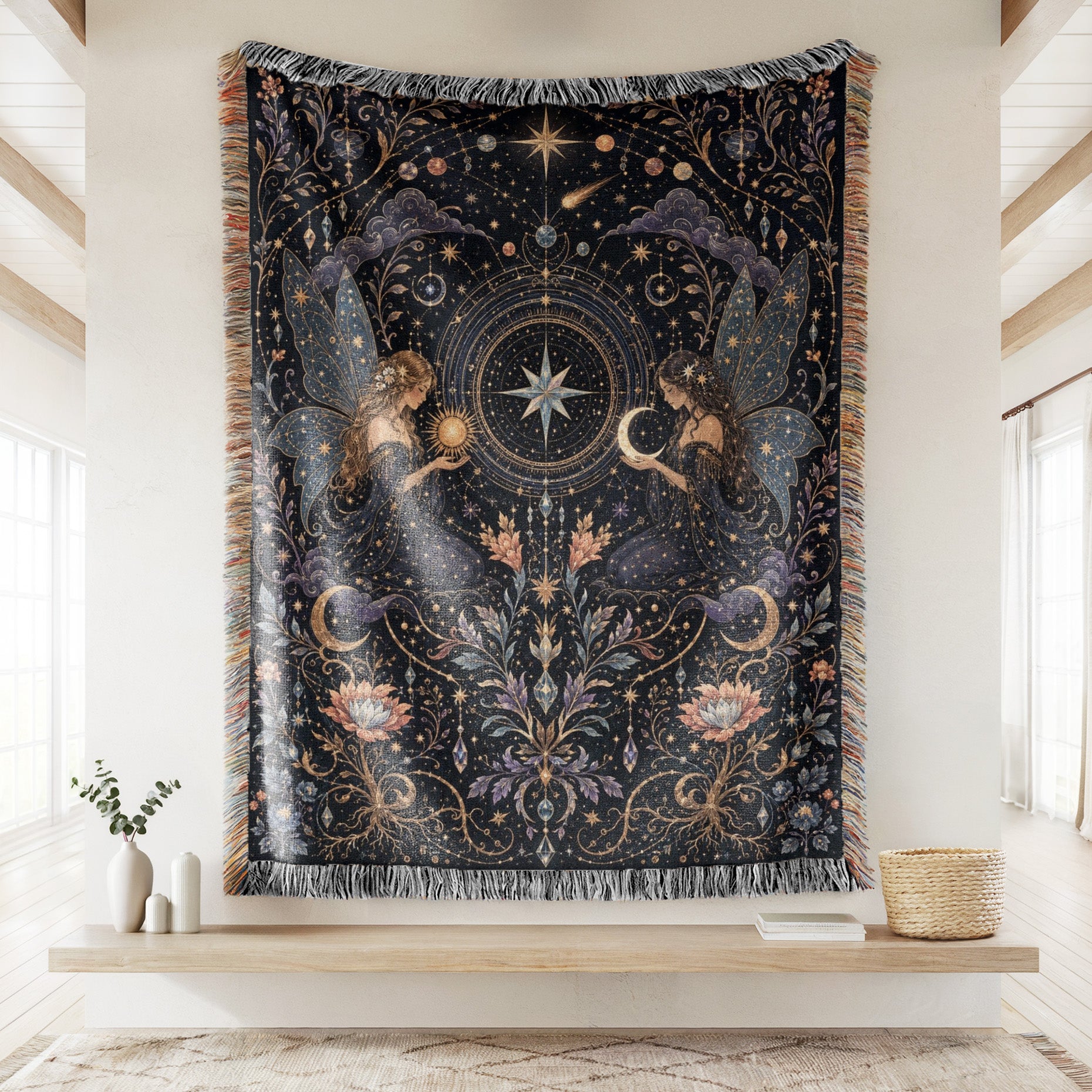 Celestial Twin Fairies Blanket Secondary image