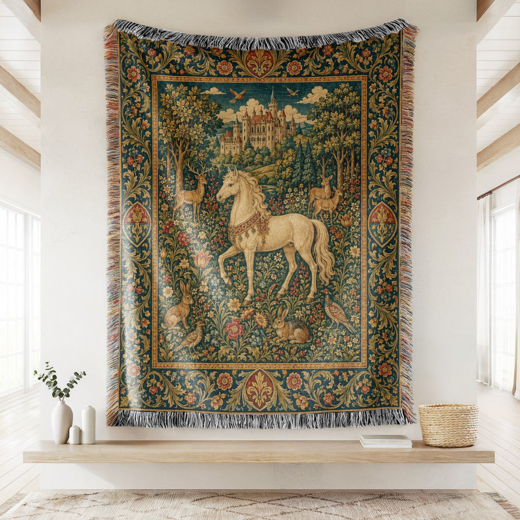 The Unicorn of the Castle Meadow Blanket